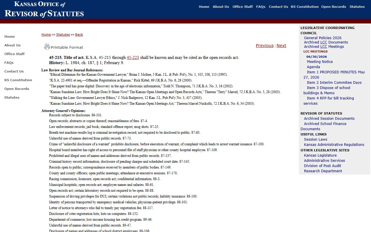 Elk County court records Kansas Open Records Act source