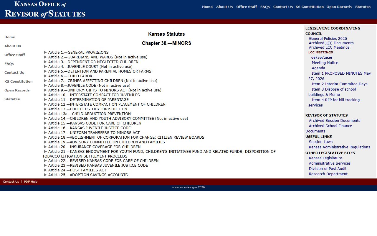 Elk County criminal court records Kansas juvenile code