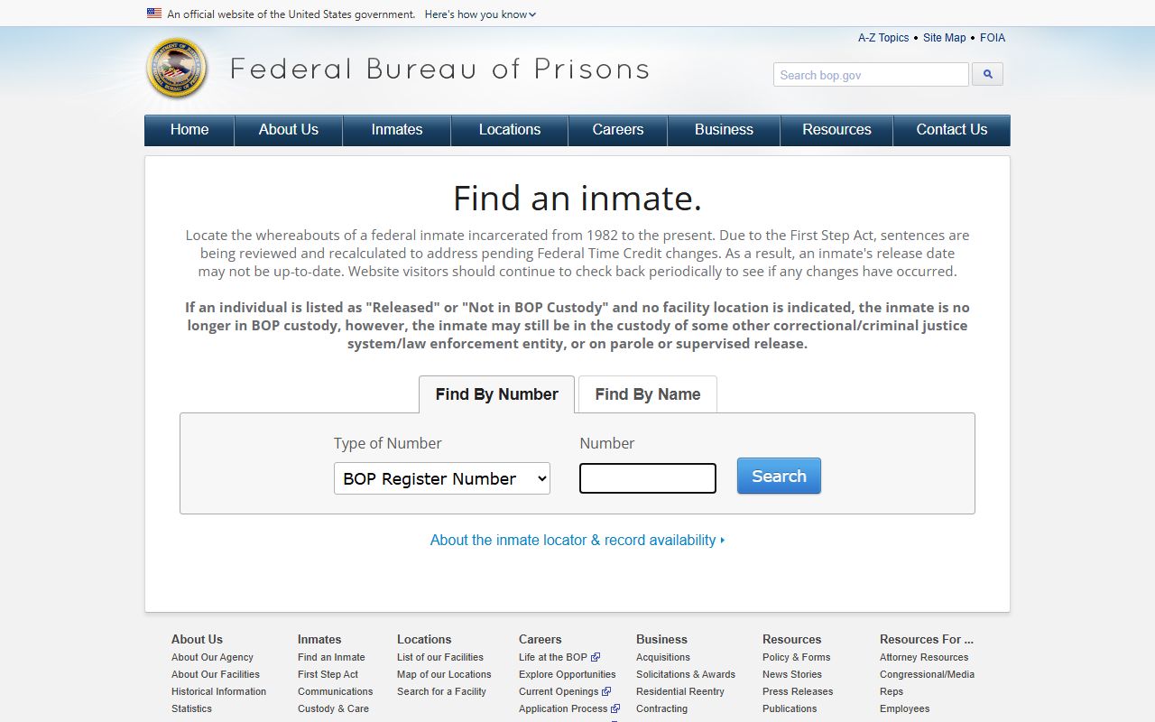 Elk County inmate search Federal Bureau of Prisons locator
